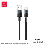 XUNDD XDDC-051 2.4A Aluminum Alloy Fast Charging Cable 1M Black A to C 60W Compact Design for Effici