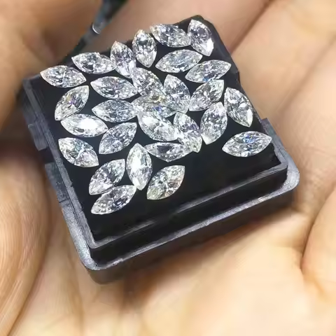 JoiasHome D Color 0.1-6ct Rare Marquise Cut Moissanite Loose Stone Super White Marquise Moissanite D