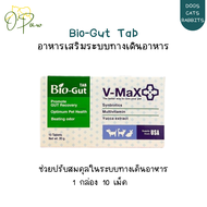 V-Max Bio Gut (Vmax Biogut) อาหารเสริมระบบทางเดินอาหารสำหรับสัตว์เลี้ยง ทั้งสุนัขและแมว บรรจุ10เม็ด 