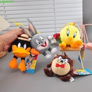LANAFAY Looney Tunes Plush Pendant, Tasmanian Devil Classic Cartoon Bugs Bunny Keychain, Creative Da