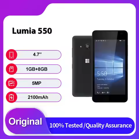 Original Unlocked Lumia 550 Single SIM GSM 900/1800 Mobile Phone 4.7 inches 8GB 1GB RAM Made in Finl