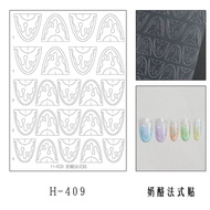 Paint Nail Stickers Solid Color Simple French Cute Trendy Decorative Stickers Nail Hollow Stickers X