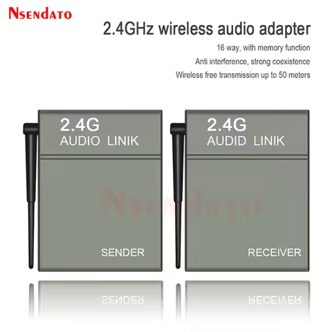 BX501 50M Universal 2.4GHz Stereo Wireless Hi-Fi Music Audio Sender Transmitter Receiver Speaker lin