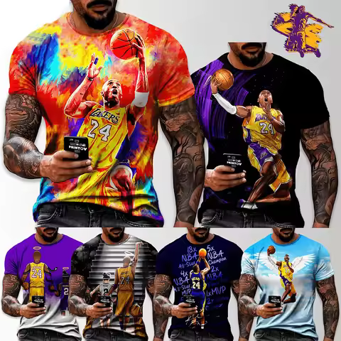 Summer fashion trend 3D printed printed T-shirt casual fashion cool T-shirt street basketball style 