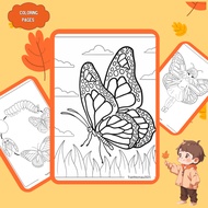 Set of 15/10 coloring pages, butterfly-shaped coloring pages for children, 160gsm thick A4, A5 paper