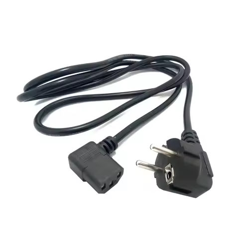 5FT C13 IEC Kettle 90 Right Angle Degree to European 2 pin Round AC EU Plug Power Lead Cable PC 150c