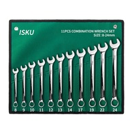 ISKU Kunci Ring Pas Set 11pcs 8-24mm ring pas diamond berbagai ukuran 11 Pcs Kunci Ring pas Set