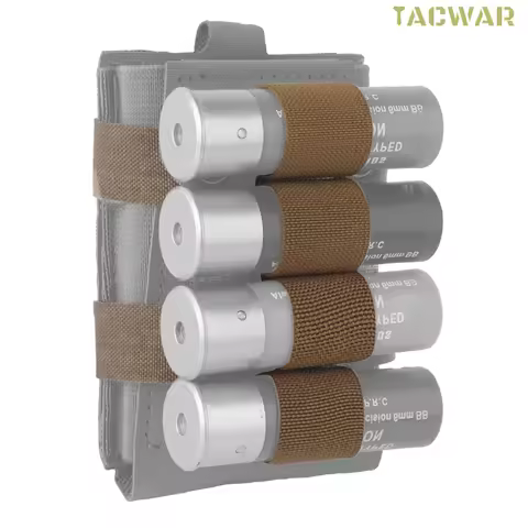 Tactical 4 Rounds 12GA Shotgun Shell Sleeve Holder Elastic Hanging Panel for Airsoft Single Rifle 55