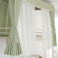 ผ้าม่านกันแสงสีพื้นเงา Pure Color Dormitory Bed Curtain Mosquito Net Top Bunk Bed Student Bedroom Be