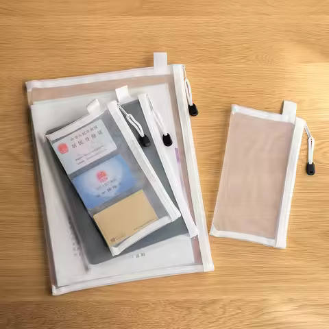 A6/A5/A4Mesh Zipper Pouch Document Bag Waterproof Zip File Folders School Office Supplies Pencil Cas