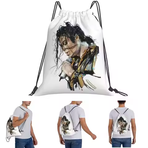 Michael Jackson Musicians Singers Dancers Backpacks Casual Drawstring Bags Sports Bag Book Bags For 