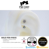 FiBiCandy ICB0015 Nila 16G Astm F136 Implant Grade Titanium Piercing Earring Rook Opalite Titanium E