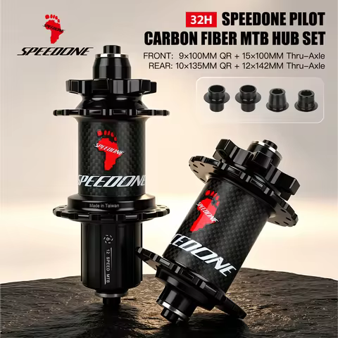 SPEEDONE Pilot Carbon Fiber Mountain Bike Hubset Bicycle Hub 120 Clicks 6 Pawls QR/TA 32H HG Tower B