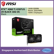 MSI GeForce RTX™ 4060 Ti VENTUS 2X BLACK 16G OC gpu | Boost: 2610 MHz | 16GB GDDR6 | Graphic Card (VC 8120)
