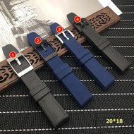 Soft Waterproof silicone rubber Watch band 20*18mm Black bird Blue Watchband Bracelet For navitimeravengerBreitling strap