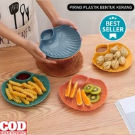 PACKAGE 5 PCS Plastic Shell Plates Shell-Shaped Plates Shell Plate Cake Bread 2in1 Unique Viral Plat