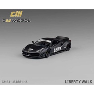 CM MODEL 1/64 CM64-LB488-INA LBWK F488 WIDEBODY MATTE BLACK INDONESIA EXCLUSIVE