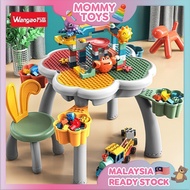 [LARGE/XL] Building Blocks Learning Table with Chair Storage Particle 1 Table 1 Chair Kids Education