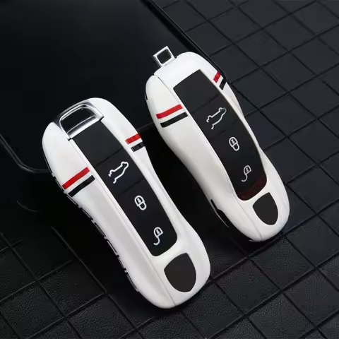 For Porsche 718 Cayenne Panamera 911 Macan Key Case Key Cover Taycan Cayman Boxster Key Shell Car Ac