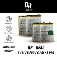 BATTERY OP REAL 5 / REAL 5 PRO / REAL 5I / REAL 6 / REAL 6I / REAL 6 PRO < Ready Stock > Dr Gadget