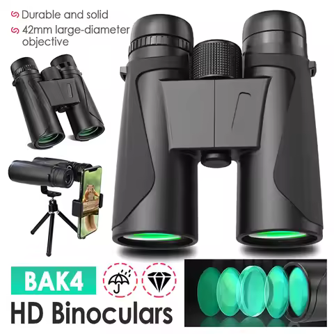12x42 HD Binoculars Lightweight Compact BAK4 Binoculars With Upgraded Tripod + Case For Adults High