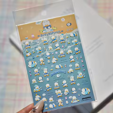 1PCS Sanrio Series 5D Nail Stickers Sushiro Pom Pom Purin Kuromi Kero Kero Keroppi Nail Art Accessor