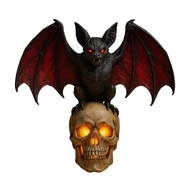 BOCO Mystical Bat Wing Candle Holder Halloween Night Light Bat Wall Candlestick Spooky Gothic Bat Sk