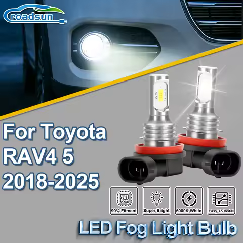 ROADSUN For Toyota RAV4 5 2018 2019 2020 2021 2022 2023 2024 2025 2X Canbus Car LED Fog Light Bulb U