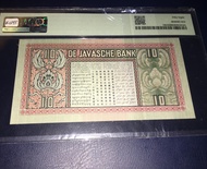 uang lama kuno netherlands indies indonesia 10 gulden g wayang pmg 58