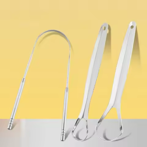 Reusable Tongue Cleaner Scraper, Stainless Steel Oral Care Tool for Fresh Breath