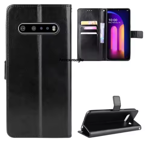 fashion shockproof flip pu leather wallet stand cover guard on for lg v60 thinq 5g case for lg v60 v