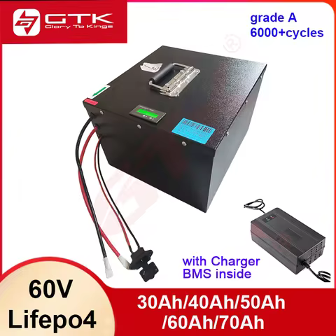 GTK Lifepo4 Battery 60V 50Ah 60ah 40ah 30ah 70Ah not 48V 72V for 2KW 3000W 1000W Vehicle snowmobile