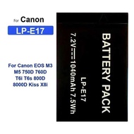 LP-E17 High-Capacity Camera Battery 1040mAh For Canon Eos M3 M5 750D 760D T6i T6s 800D 8000D Kiss X8