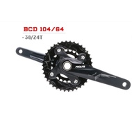 Prolite Hollow Crank Set 38/24T Alloy 9/10/11/12 Speed Aluminium Bicycle Crank Ready Stock