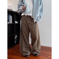 Women's Jeans Brown American Streetwear Old Wash Loose Can Be Matched With Any Style Banana Curved D