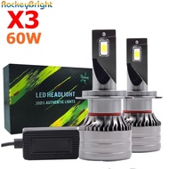 X3 60W H7 Mentol Lampu Led Canbus H7 Lampu Led H1 H4 H11 H7 9005 9006 9012 Lampu Led Kereta