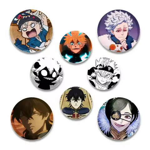 Anime Cartoon Character Asta/Noelle Silva/Yuno/Luck Voltia Brooches Delicate Badge for Collar Backpa