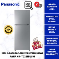 PANASONIC 220L DOUBLE DOOR REFRIGERATOR – 5 STAR RATING | NR-TC221BUSM