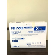 ไซริงค์พลาสติก กระบอกฉีดยา SYRINGE NIPRO ขนาด 3 ml บรรจุ 100 ชิ้น