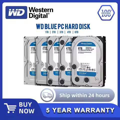 Disco duro Western Digital WD azul 1TB 2TB 3TB 4TB 6TB 500GB HDD SATA III 6 Gb/s 3,5 "para ordenador