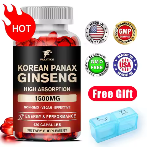 Panax Ginseng 15,000 mg - Red Korean Ginseng Supplement for Men - Extra Strength - Energy, Focus, Pr