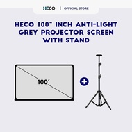 Heco 100” Inch Anti-Light Grey Projector Screen with Stand