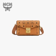 MCM MILLIE VISETOS Patricia MCM Crossbody Bag  MMRBSME03 กระเป๋าสะพายข้าง กระเป๋าหนัง กระเป๋าสะพาย Cognac 21*14*5cm