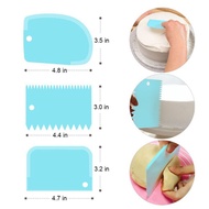 3-in-1 Plastic Scraper set Cake Scraper/ Plastic Cake Cutting Tool/ 3-Piece Plastic Scraper