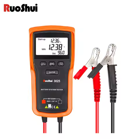 RuoShui 3025 Intelligent Battery Detector 4-wire Kelvin Test 12V/24V Voltage Car Battery System Anal