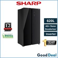 Sharp 6322MS 6322GK 620L Inverter Side by Side Refrigerator Peti Sejuk Fridge