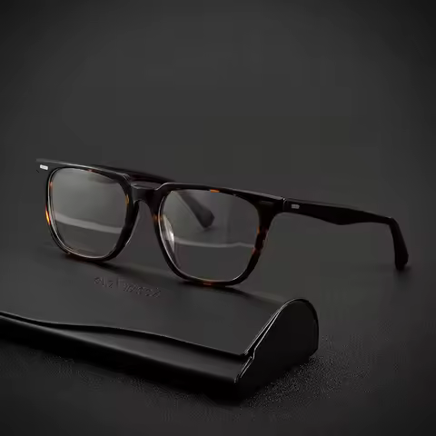 Retro acetate glasses frame men's rectangular myopia prescription glasses Women's Retro Optical luxu