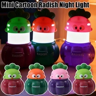 4-1Pcs Mini Cartoon Radish Night Lights - with Retractable Switch - Cute Carrots Ornament Lamps - Ch