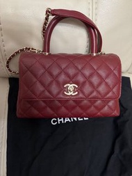 Chanel coco handle small size 酒紅色