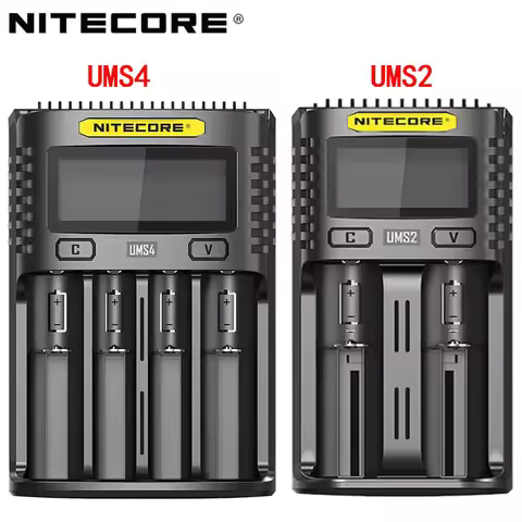 NITECORE UMS4 UMS2 VC4 LCD Smart Battery Charger for Li-ion/IMR/INR/ICR/LiFePO4 18650 14500 26650 AA